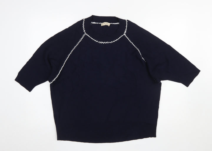 Phase Eight Women's Blue 3/4 Sleeve Crew Neck Pullover Jumper Size L
