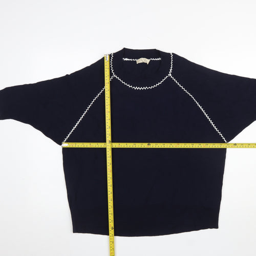Phase Eight Women's Blue 3/4 Sleeve Crew Neck Pullover Jumper Size L