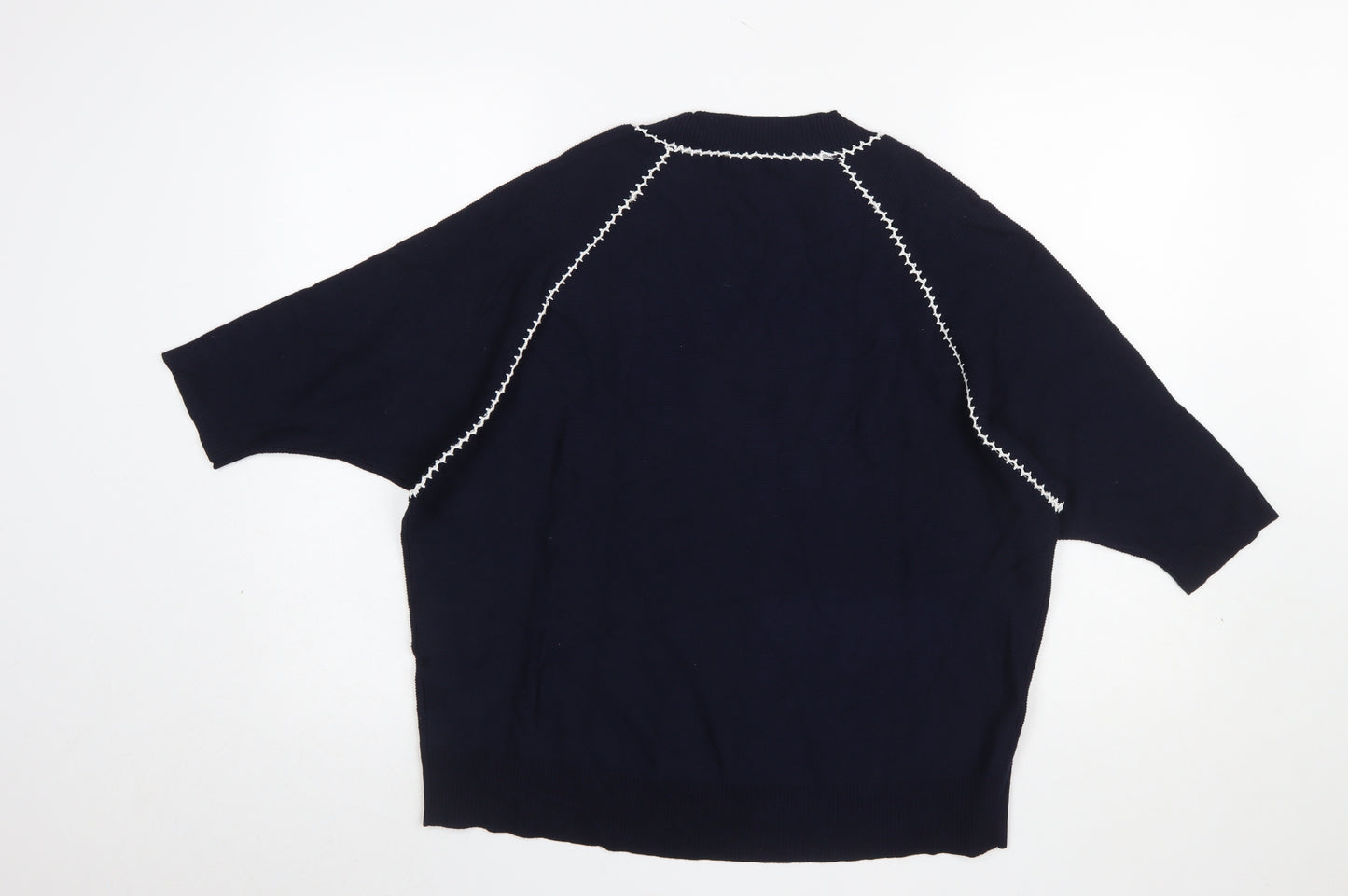 Phase Eight Women's Blue 3/4 Sleeve Crew Neck Pullover Jumper Size L