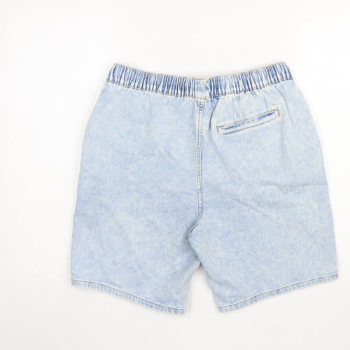 Primark Denim Co Men Blue Acid Wash Relaxed Fit Sweat Shorts M