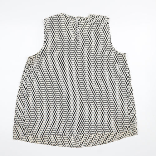 Michael Kors Women's Black Polka Dot Sleeveless Blouse Size L