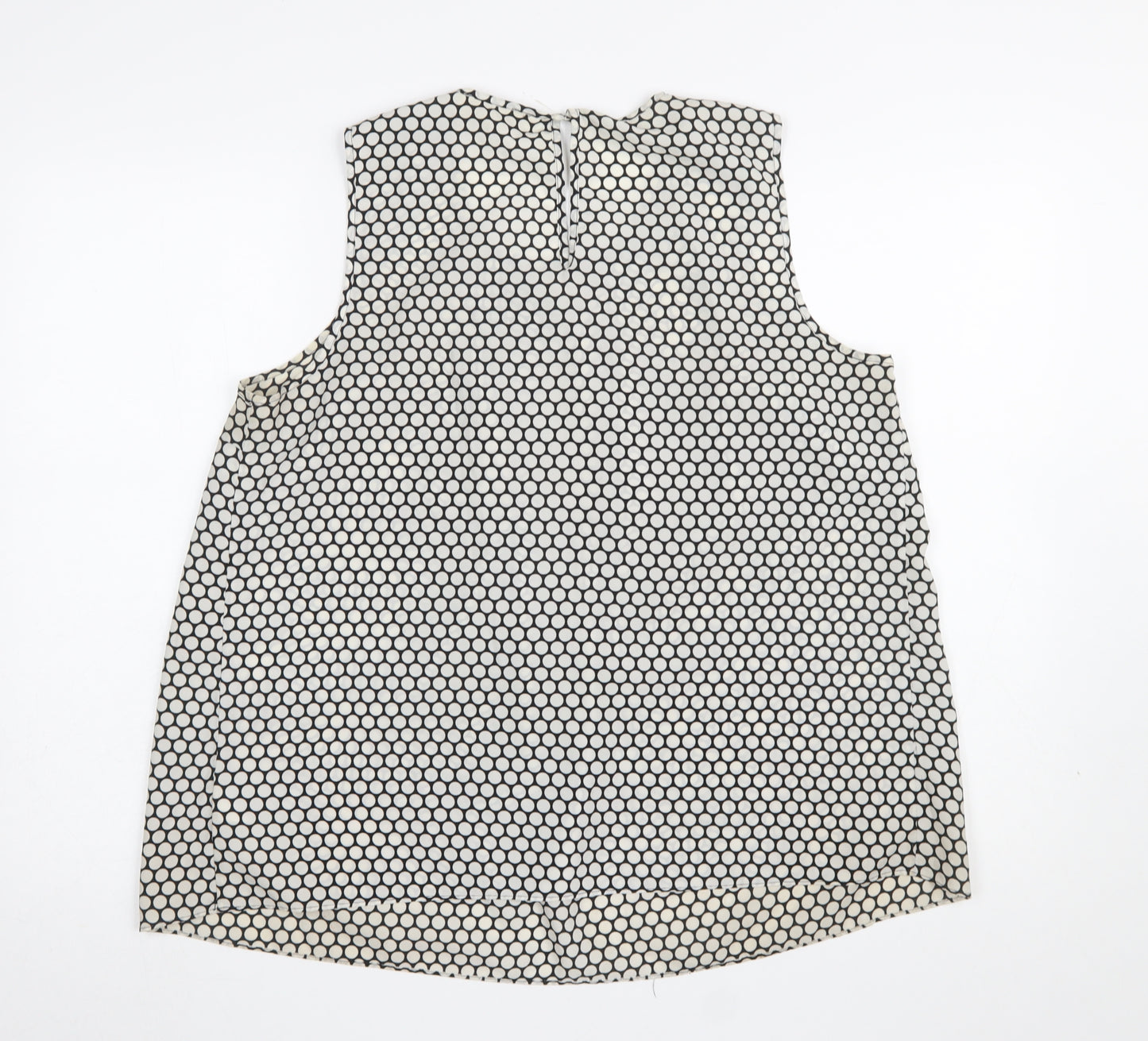 Michael Kors Women's Black Polka Dot Sleeveless Blouse Size L