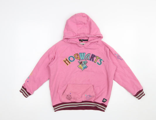 Marks and Spencer Girls Pink Harry Potter Hogwarts Pullover Hoodie 10-11 Years