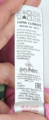 Marks and Spencer Girls Pink Harry Potter Hogwarts Pullover Hoodie 10-11 Years