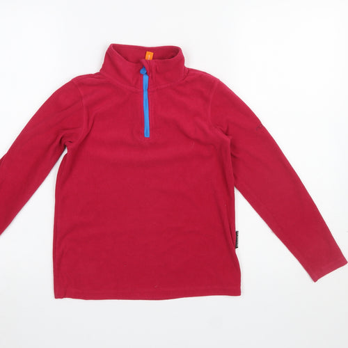 Portwest Girls Red Fleece 1/4 Zip Pullover Sweatshirt 9-10 Years