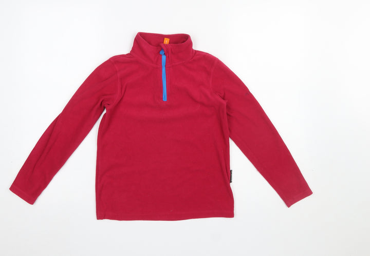 Portwest Girls Red Fleece 1/4 Zip Pullover Sweatshirt 9-10 Years