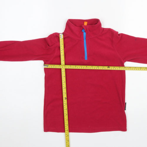 Portwest Girls Red Fleece 1/4 Zip Pullover Sweatshirt 9-10 Years