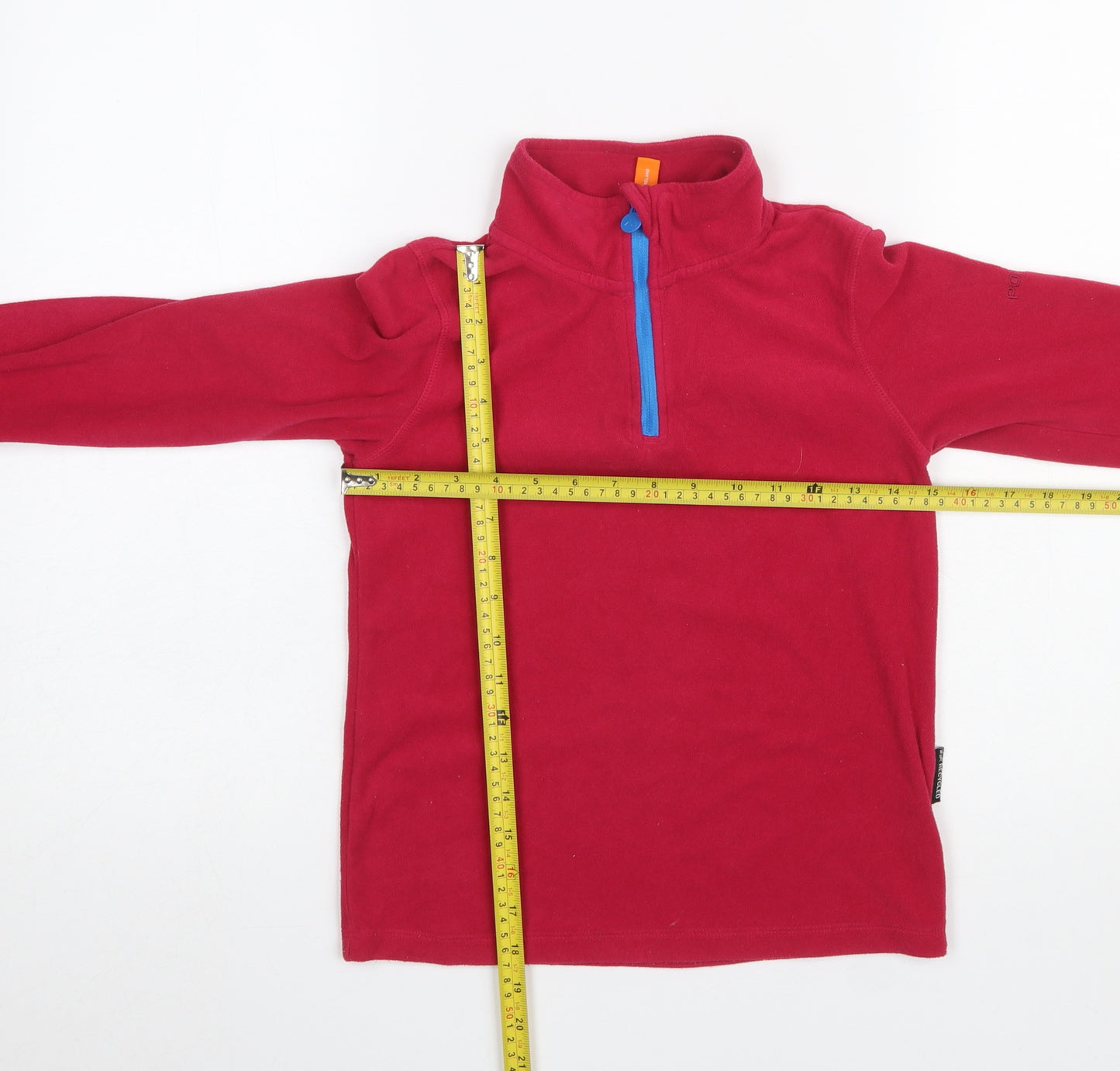 Portwest Girls Red Fleece 1/4 Zip Pullover Sweatshirt 9-10 Years