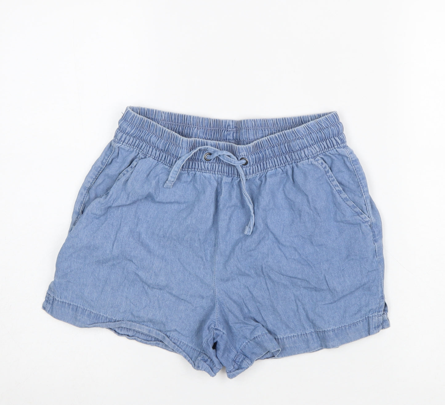 Beloved Woman Blue Cotton Casual Drawstring Shorts Size 10