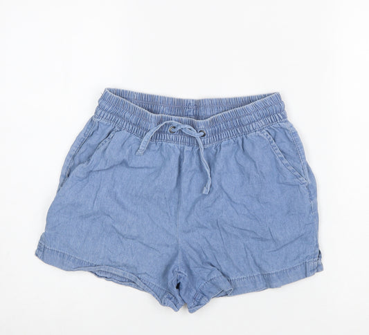 Beloved Woman Blue Cotton Casual Drawstring Shorts Size 10