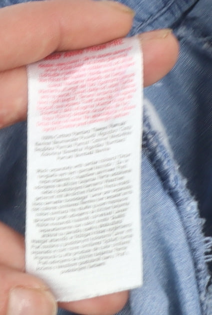 Beloved Woman Blue Cotton Casual Drawstring Shorts Size 10