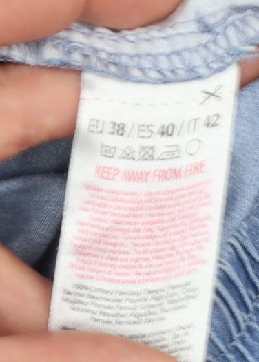 Beloved Woman Blue Cotton Casual Drawstring Shorts Size 10