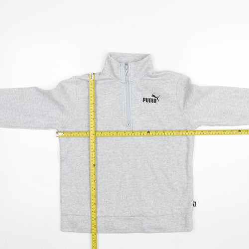 Puma Womens Grey 1/2 Zip Sweatshirt XS Classic Athletic Style