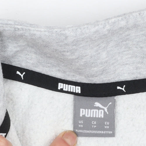 Puma Womens Grey 1/2 Zip Sweatshirt XS Classic Athletic Style