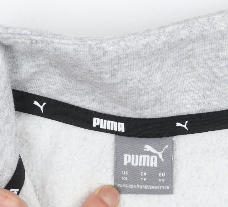 Puma Womens Grey 1/2 Zip Sweatshirt XS Classic Athletic Style