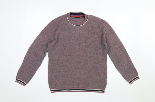 Ted Baker Men’s Purple Crew Neck Wool Blend Knit Jumper Size M