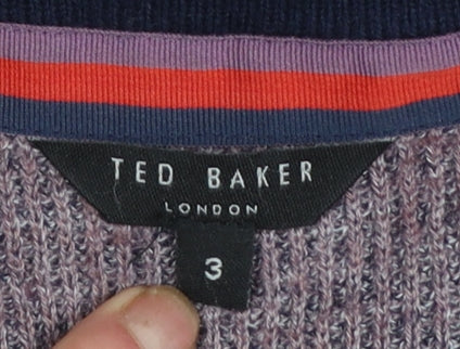 Ted Baker Men’s Purple Crew Neck Wool Blend Knit Jumper Size M