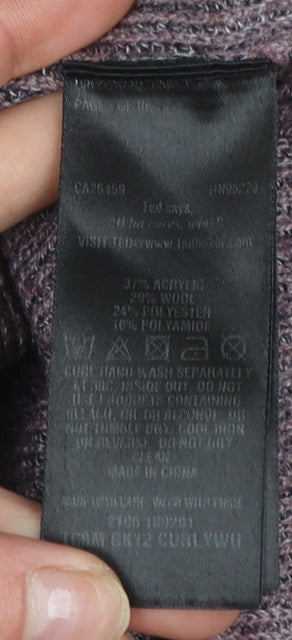 Ted Baker Men’s Purple Crew Neck Wool Blend Knit Jumper Size M