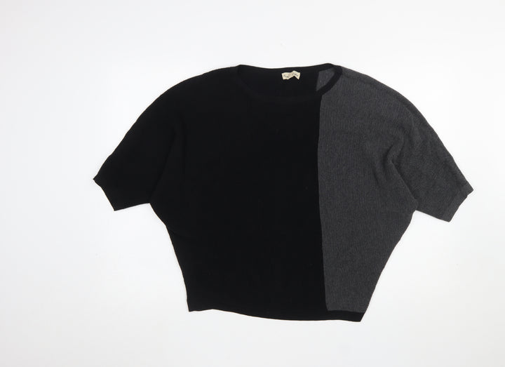 Phase Eight Women's Black & Grey Cotton Knit Relaxed Jumper Size M