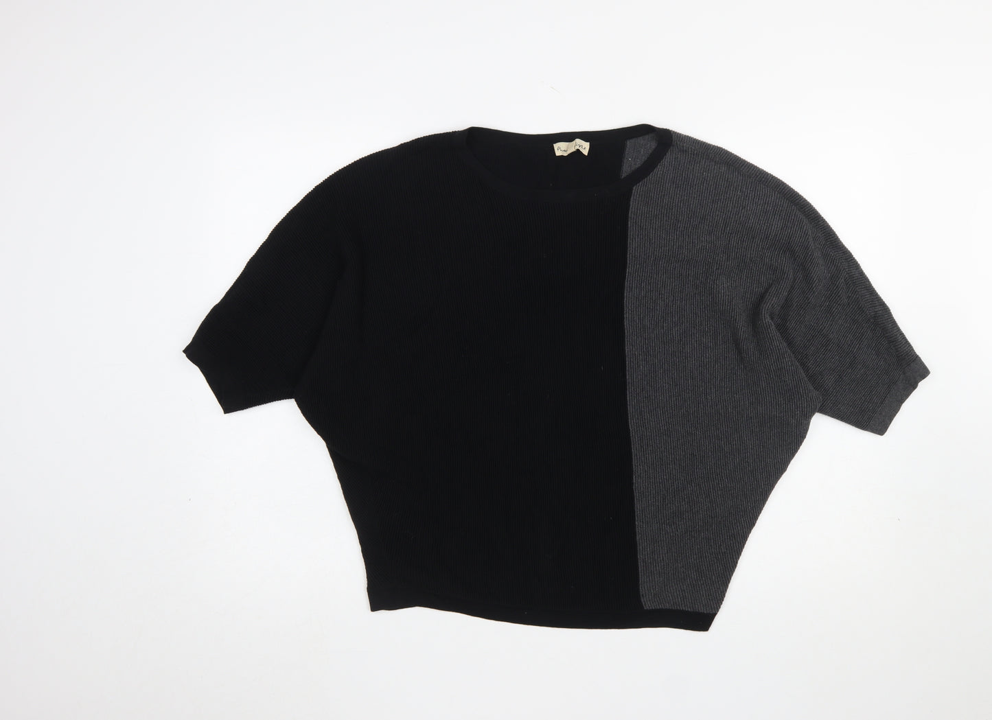 Phase Eight Women's Black & Grey Cotton Knit Relaxed Jumper Size M