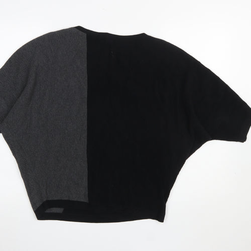 Phase Eight Women's Black & Grey Cotton Knit Relaxed Jumper Size M