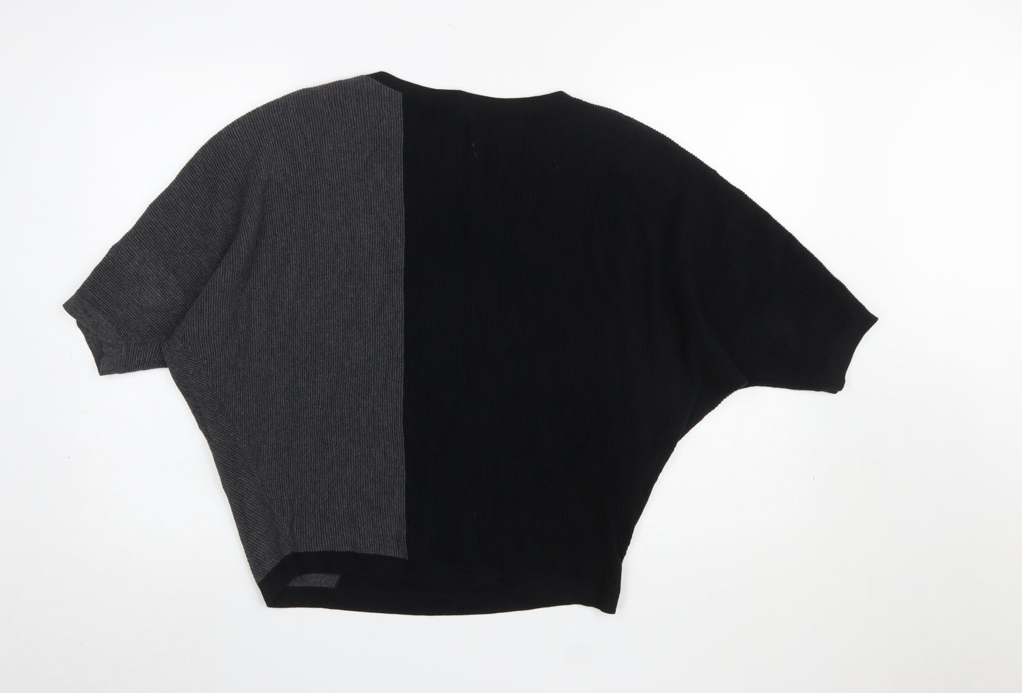 Phase Eight Women's Black & Grey Cotton Knit Relaxed Jumper Size M