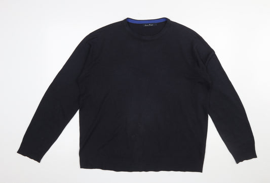 James Pringle Men's Black Cotton Crew Neck Jumper L