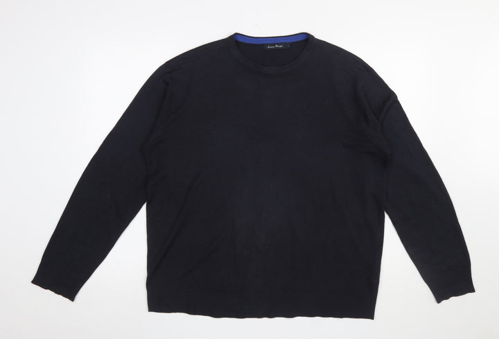 James Pringle Men's Black Cotton Crew Neck Jumper L