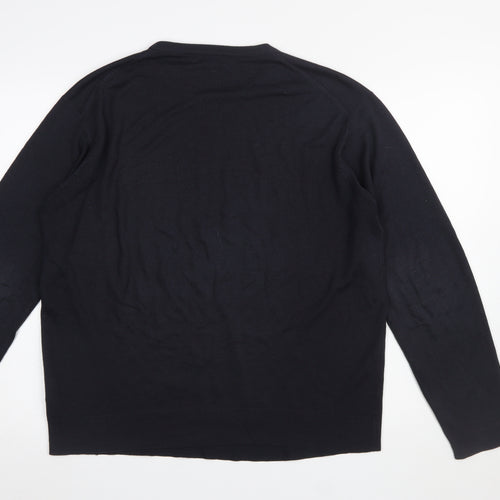 James Pringle Men's Black Cotton Crew Neck Jumper L