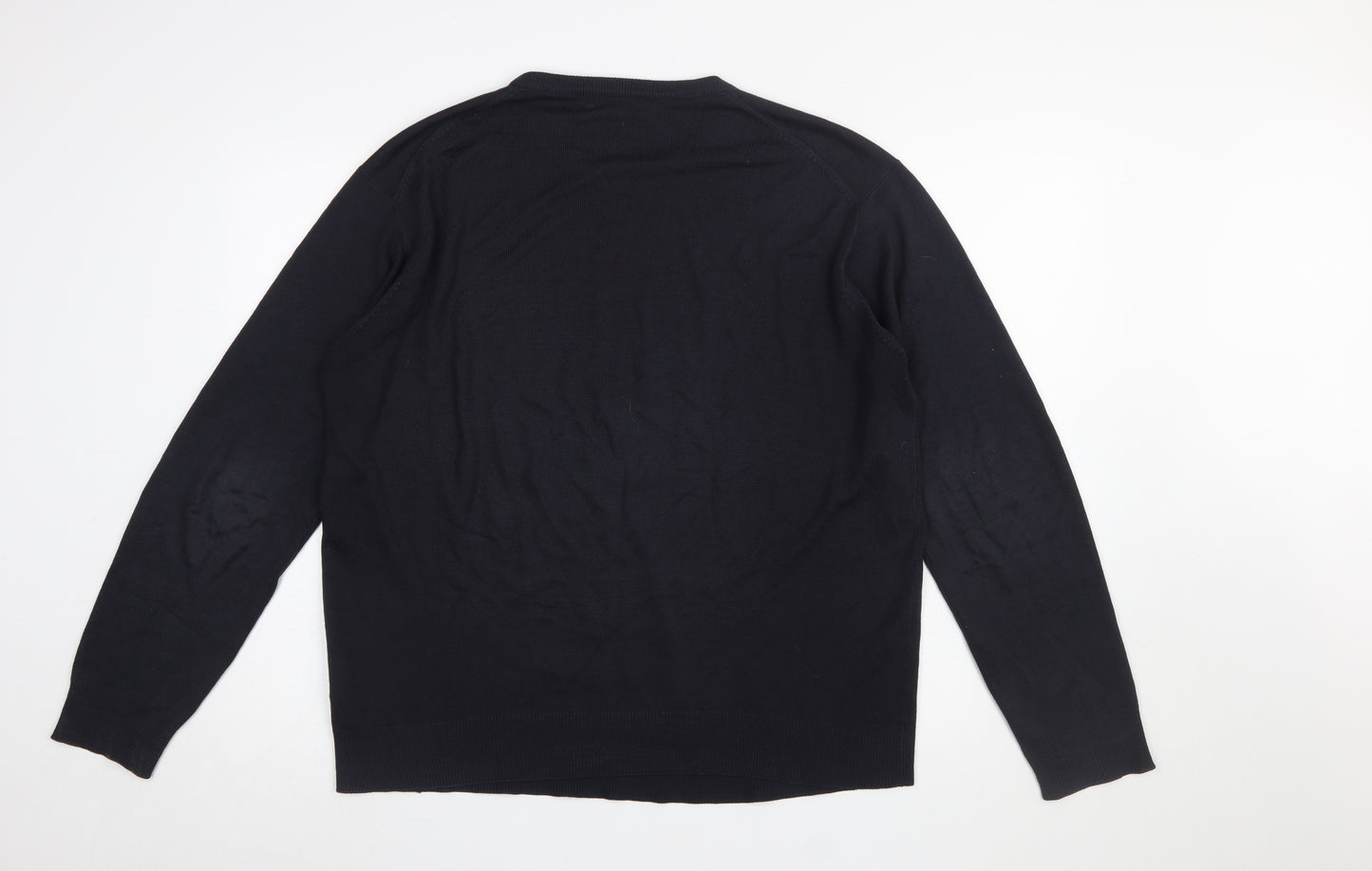 James Pringle Men's Black Cotton Crew Neck Jumper L