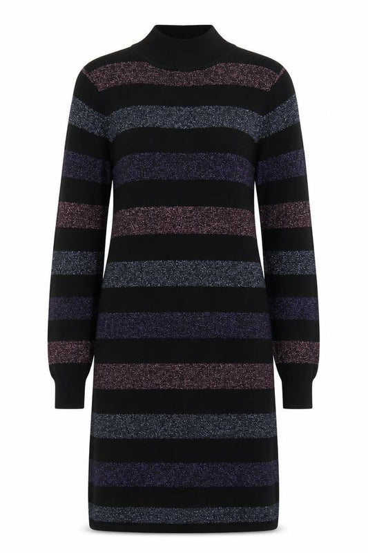 Front view of Sugarhill Brighton Women Multicoloured, size 8, Striped Jumper Dress
