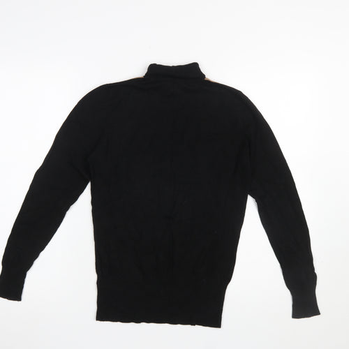 Wallis Women’s Black Roll Neck Geometric Pullover Jumper Size 10
