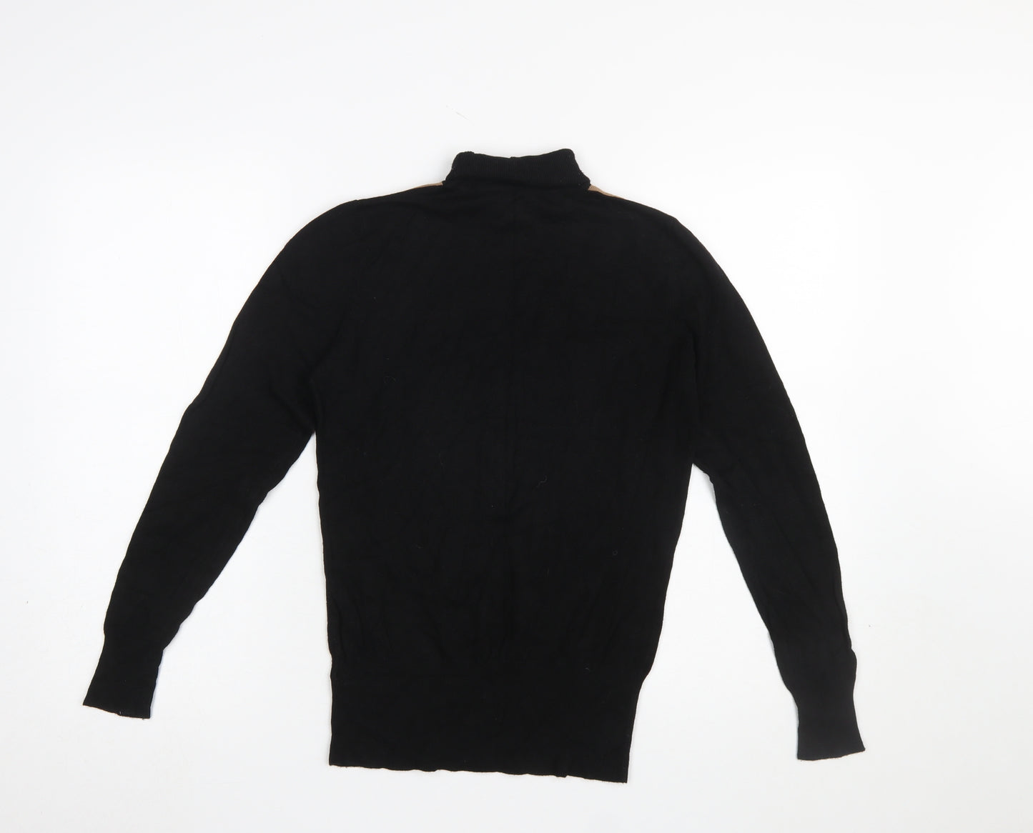 Wallis Women’s Black Roll Neck Geometric Pullover Jumper Size 10