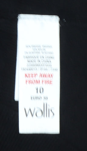 Wallis Women’s Black Roll Neck Geometric Pullover Jumper Size 10