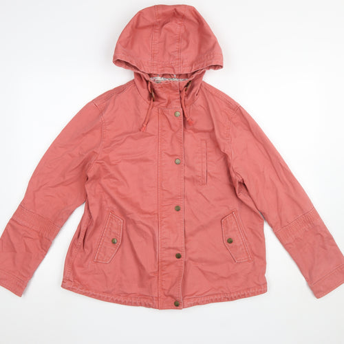Marks and Spencer Women's Pink Hooded Cotton Anorak Jacket Size 10