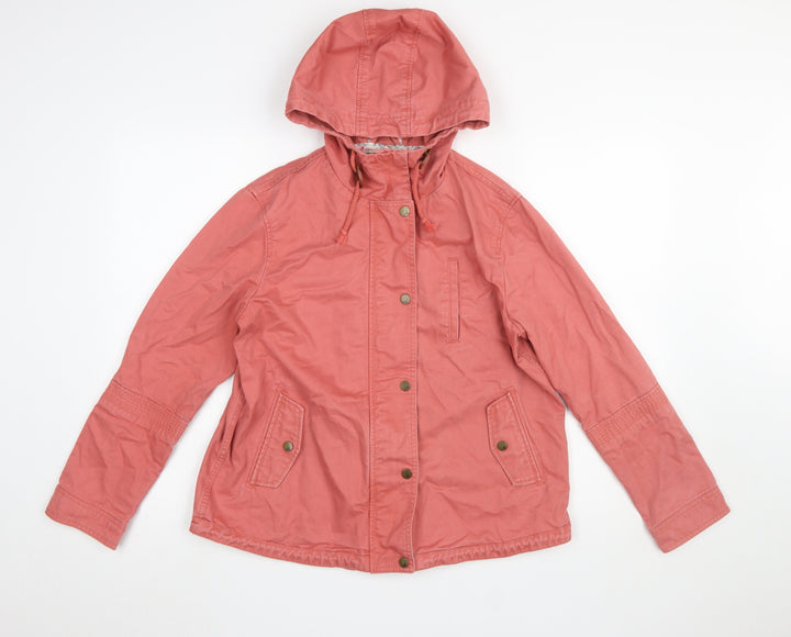 Marks and Spencer Women's Pink Hooded Cotton Anorak Jacket Size 10