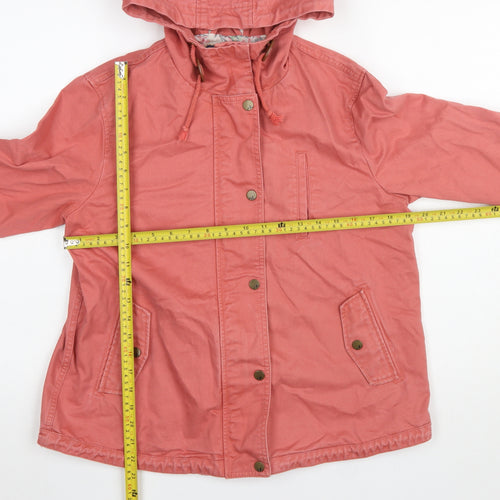 Marks and Spencer Women's Pink Hooded Cotton Anorak Jacket Size 10