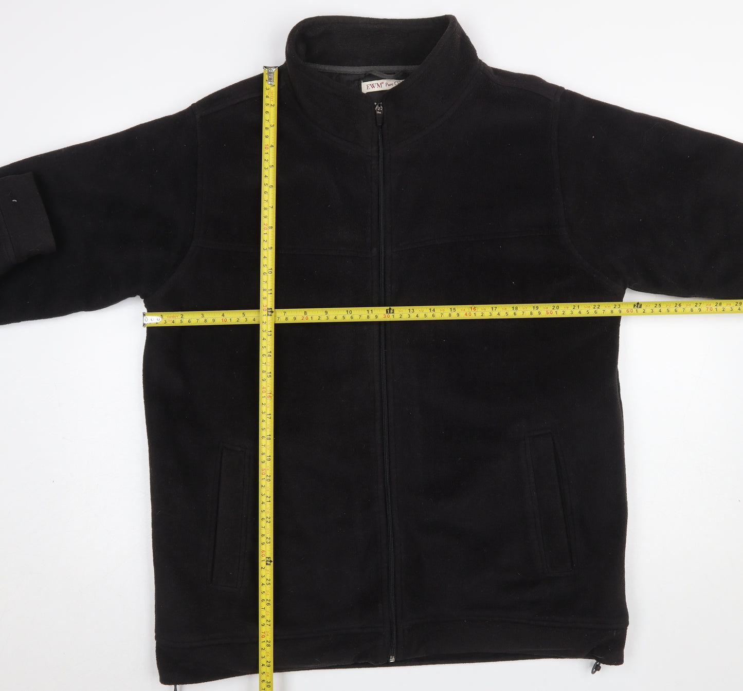 EWM Men’s Black Fleece Zip Jacket M Regular Fit Outdoor Warm