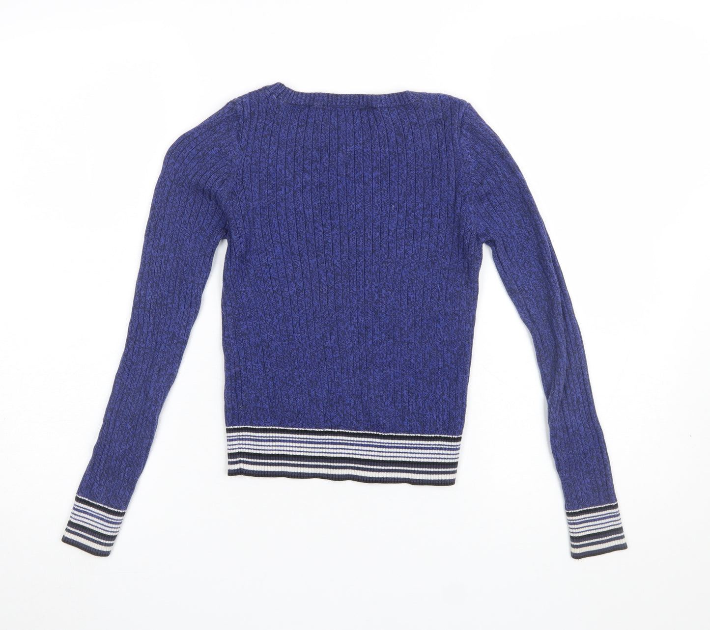 Topshop Women's Blue Cotton Knit Pullover Jumper Size 6