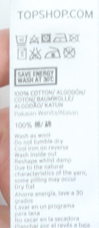 Topshop Women's Blue Cotton Knit Pullover Jumper Size 6