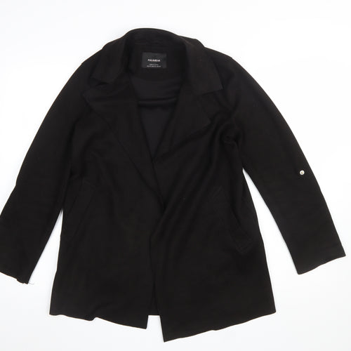 Pull&Bear Womens Black XS Mid-Length Overcoat Classic Style