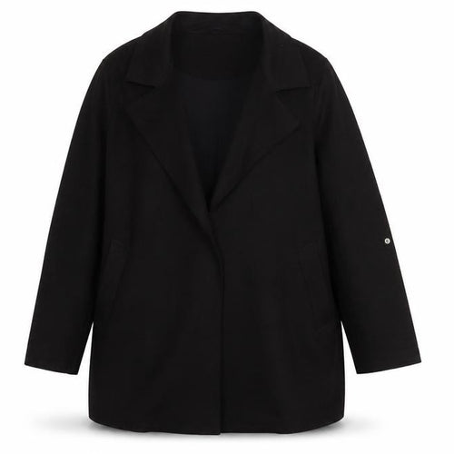 Pull&Bear Womens Black XS Mid-Length Overcoat Classic Style