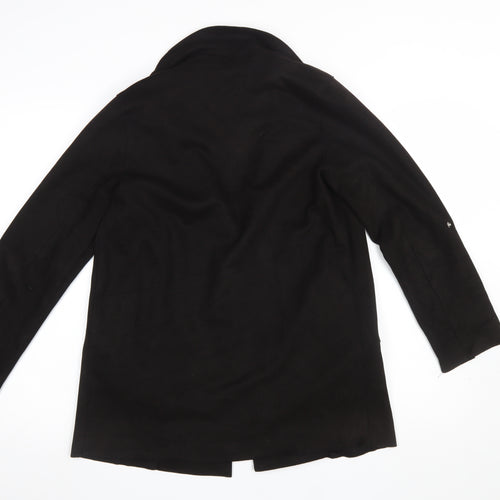 Pull&Bear Womens Black XS Mid-Length Overcoat Classic Style