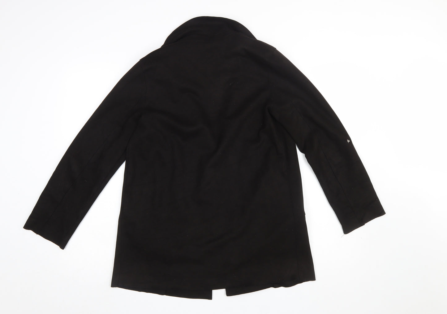 Pull&Bear Womens Black XS Mid-Length Overcoat Classic Style