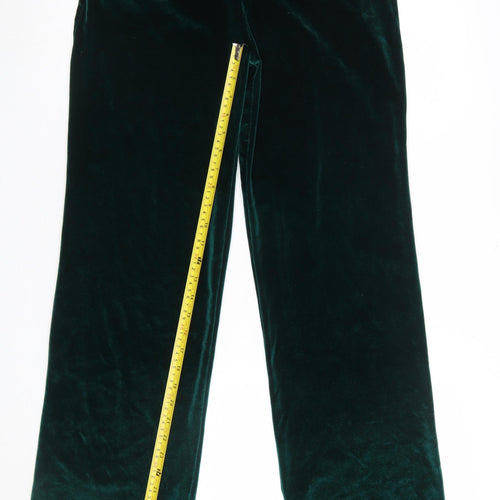 NLY Trend Women’s Green Velvet Straight Leg Trousers Size S