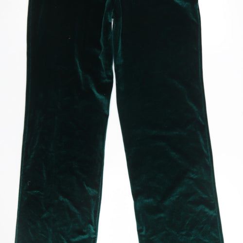 NLY Trend Women’s Green Velvet Straight Leg Trousers Size S