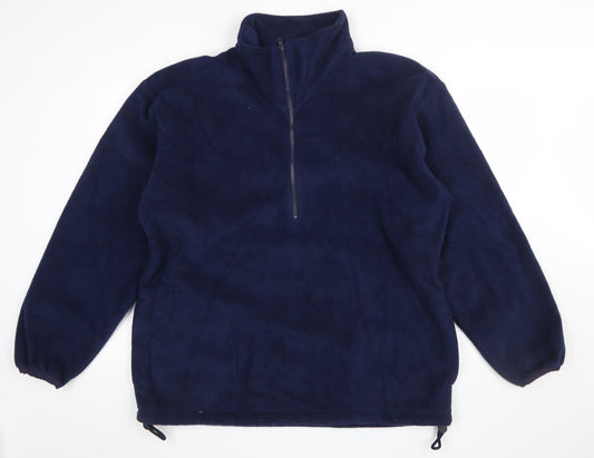GTC Men's Blue Fleece 1/2 Zip Pullover Sweatshirt L