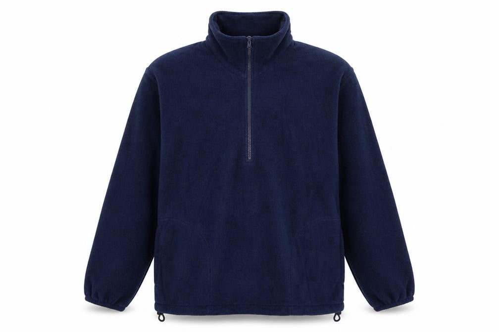 Front view of GTC Men's Blue Fleece 1/2 Zip Pullover Sweatshirt L
