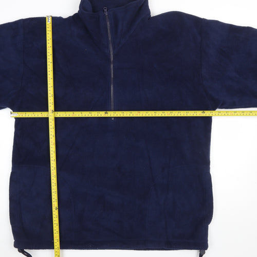 GTC Men's Blue Fleece 1/2 Zip Pullover Sweatshirt L