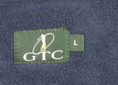 GTC Men's Blue Fleece 1/2 Zip Pullover Sweatshirt L